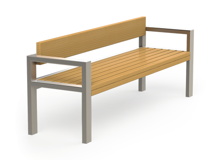 Latis is a modern bench made of stainles steel- perfect for shopping centres