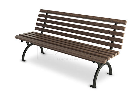 Metal park bench- comfortable model with classic design