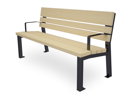 Valencia metal bench with arms