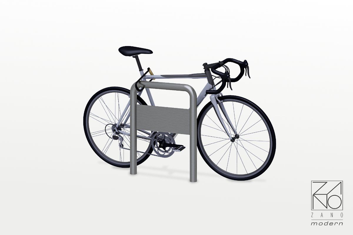 Modern u-shaped bicycle rack made of stainless steel