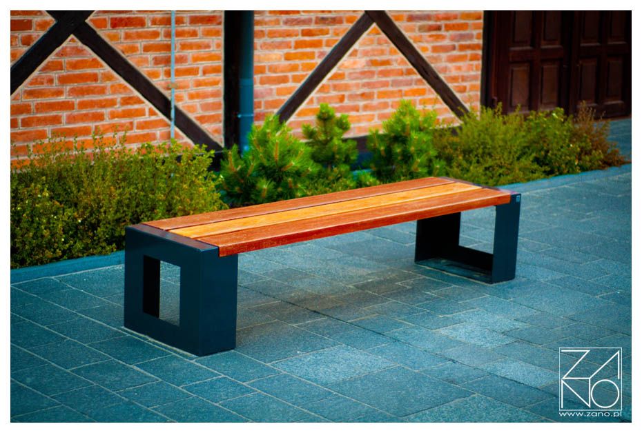 Modern style bench with main construction made of carbon steel