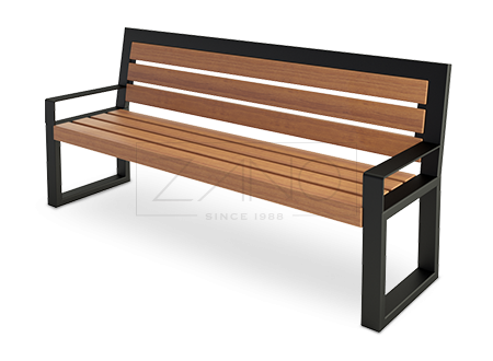 modern black steel benches