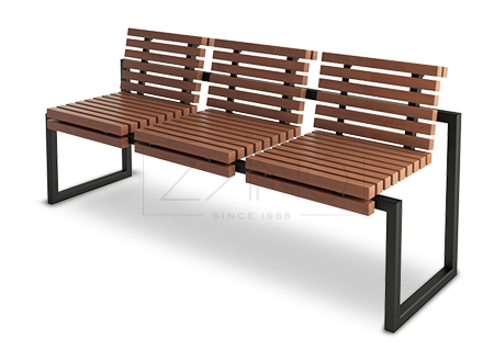 Modern wooden bench with special seating sections