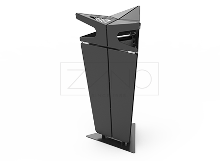 Modern designed litter bin jester with ashtray made of stainless steel
