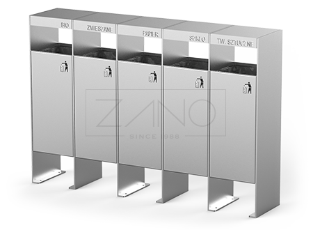 Simple Recycling bin | Stainless Steel | ZANO Street Furniture