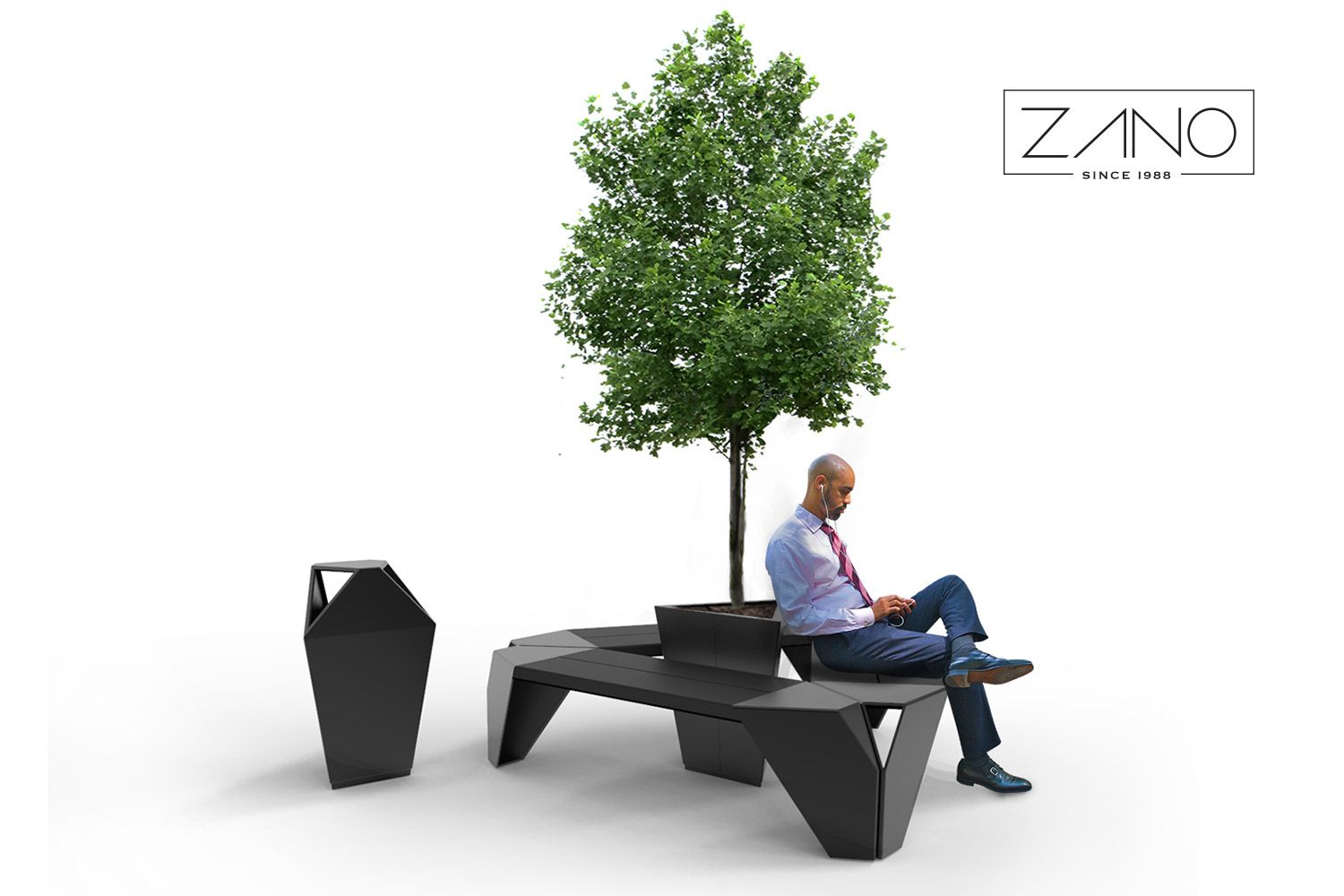 IVO benches, litter bins and planters by ZANO Street Furniture