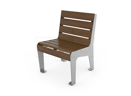 Outdoor park chair made of stainless steel and spruce wood