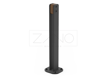 01.012 street bollard Soft made of carbon steel and wood