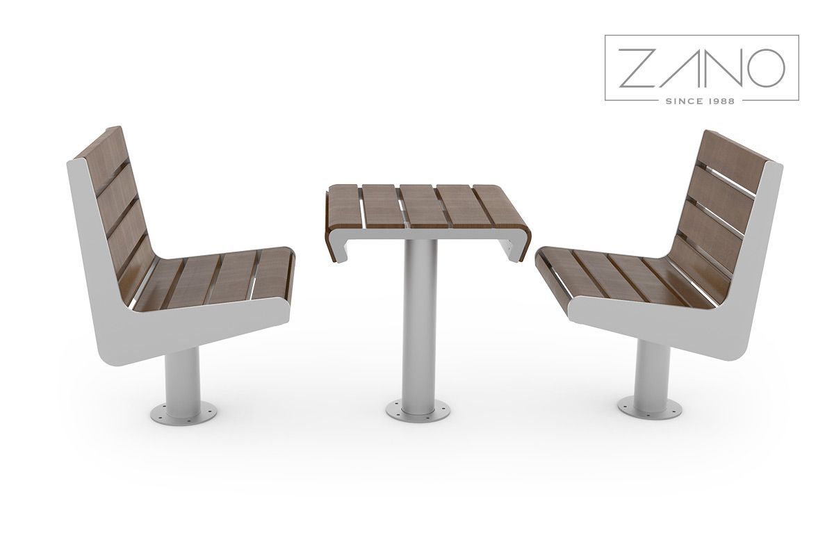 Set of outdoor street furniture table and chairs Soft