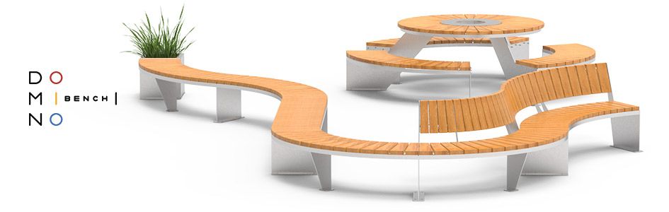 Curved benches Domino | ZANO Street Furniture