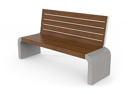 Park benches with concrete base
