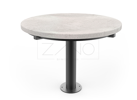 Table with concrete tabletop and carbon steel constraction
