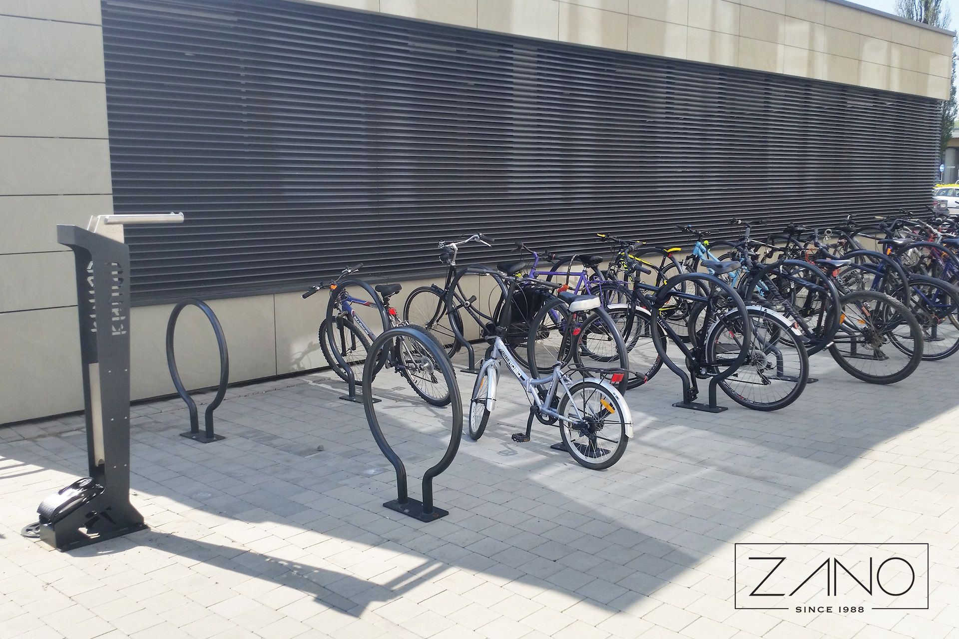 Stylish bicycle stands for modern designed archiecture areas