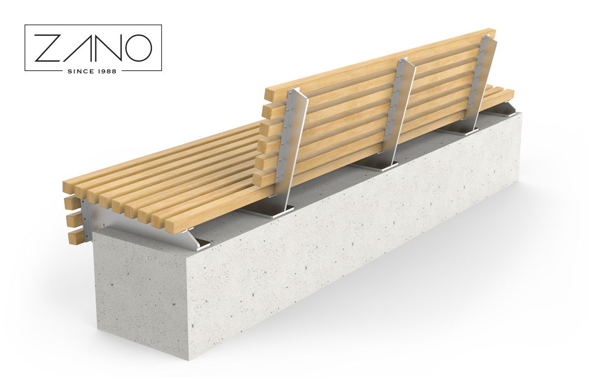 Wall mounted bench made of stainless steel