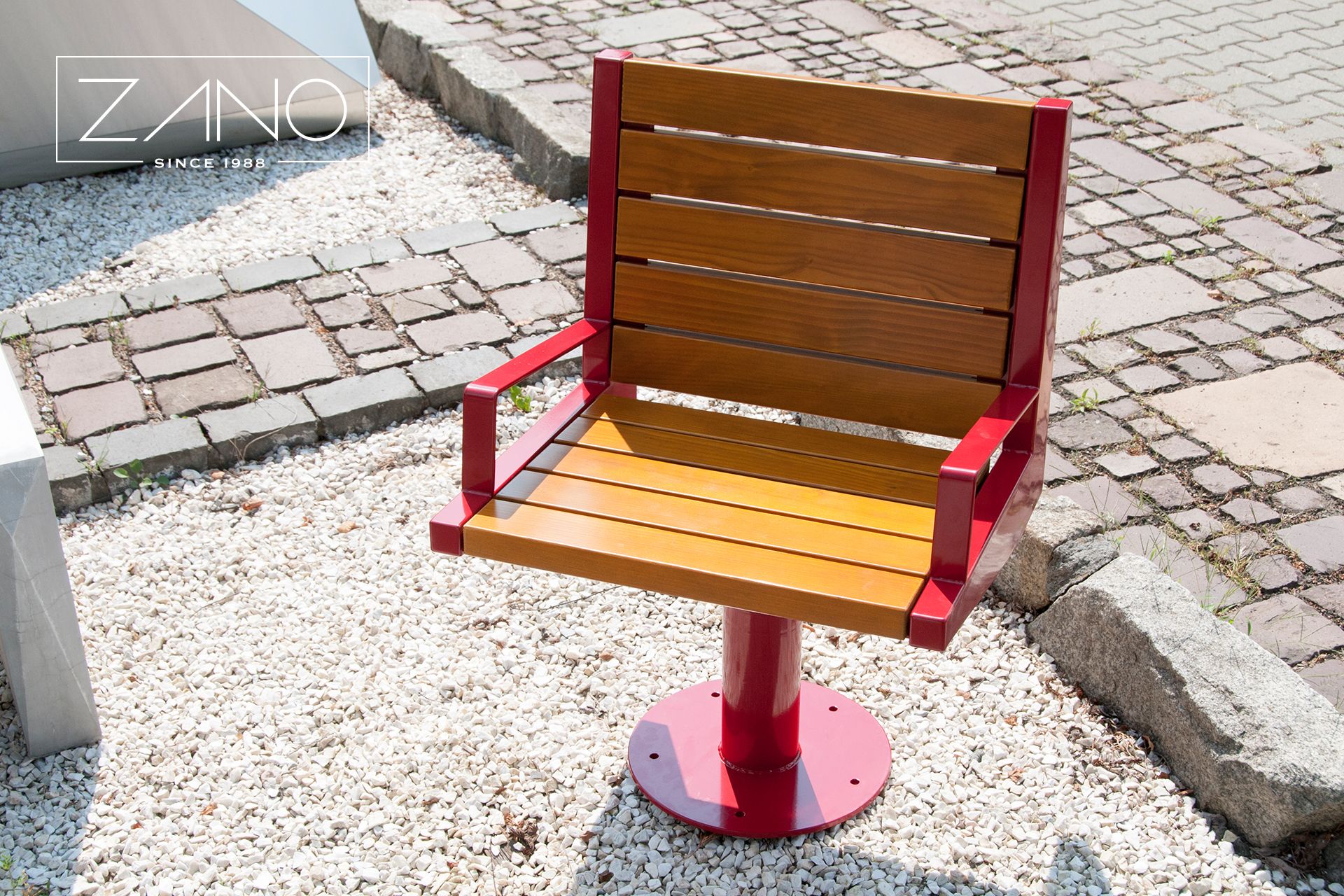 Simple, modern, colorful park furniture by ZANO Street Furniture