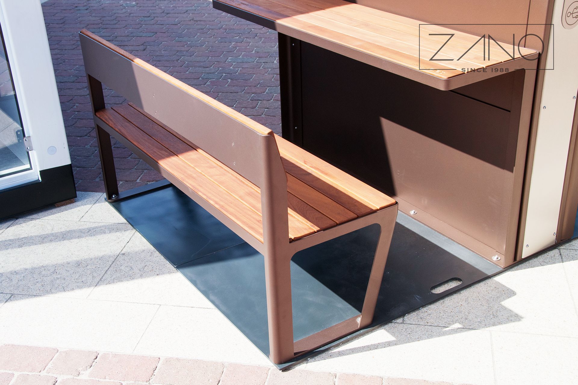 Park bench made by ZANO Street Furniture manufacture