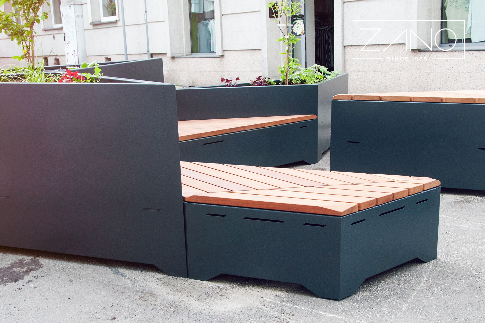 Street planters and benches