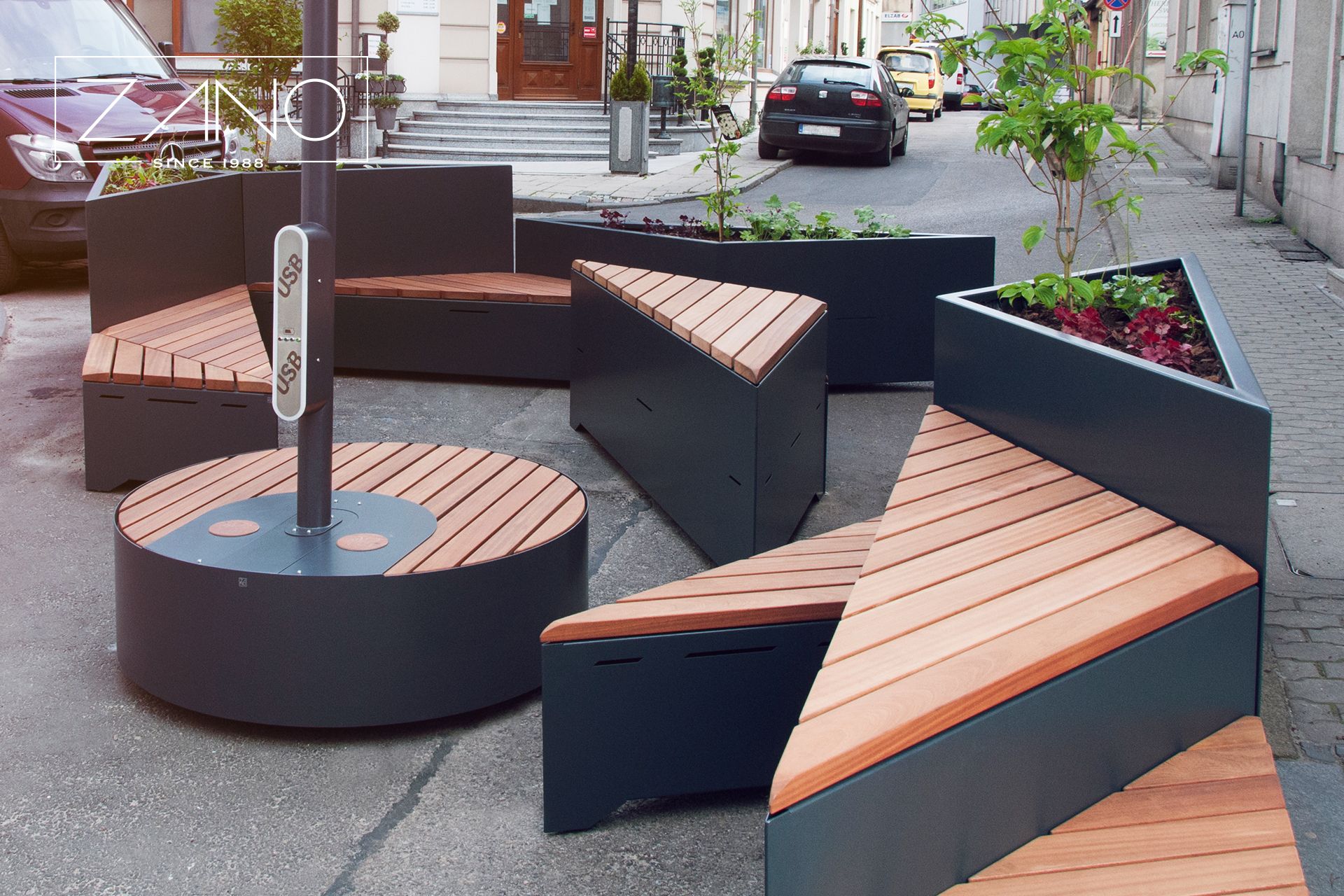 Origami - street benches and planters