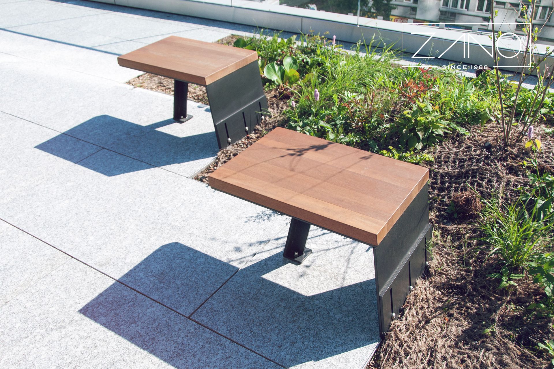 Contemporary steel garden seat