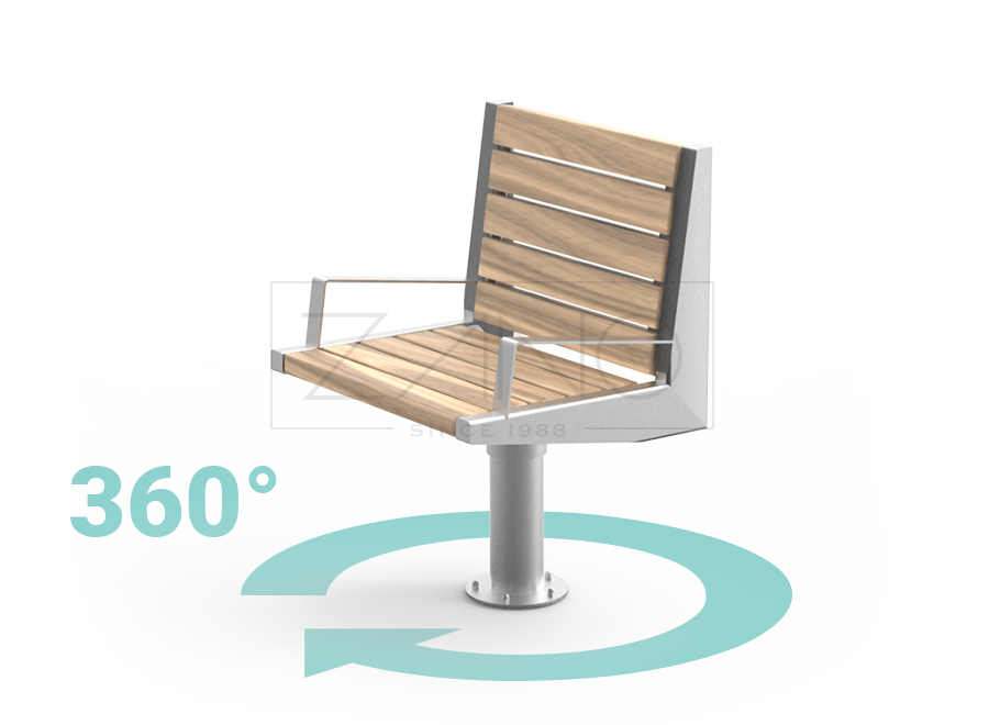 Modern urban furniture rotary seat