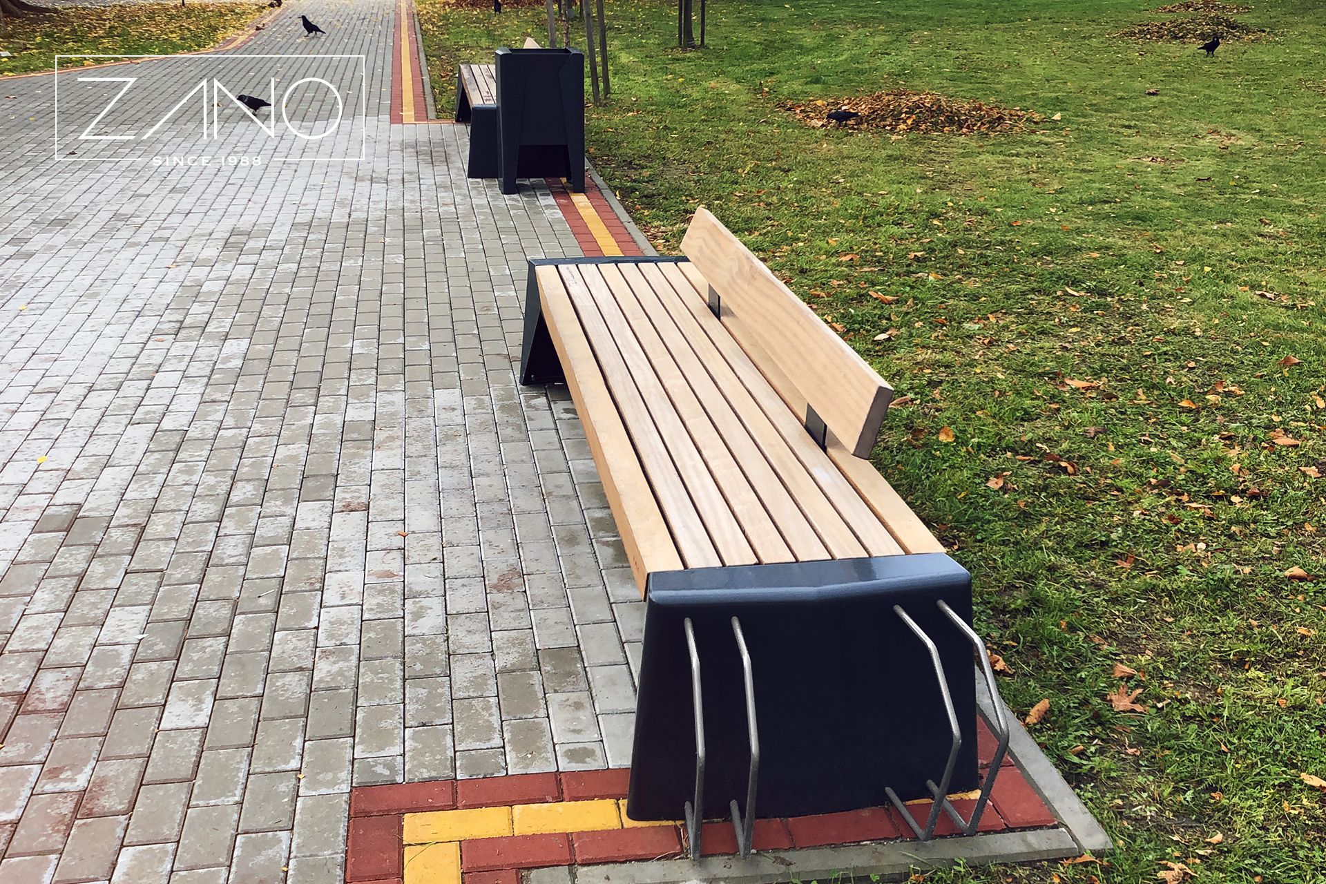 Photon city bench - standard with bicycle stand