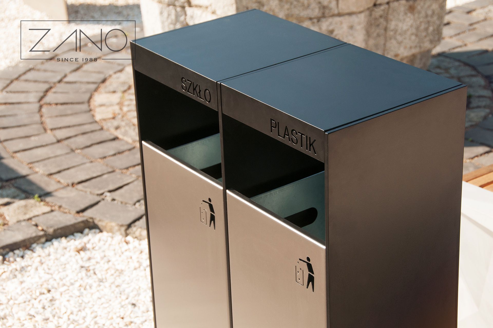 Simple - two chamber recycling bin 15.261
