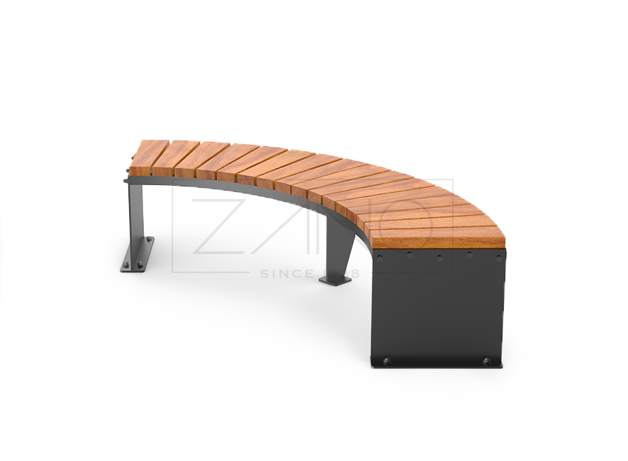Domino 90 | Curved Garden Bench | ZANO Street Furniture