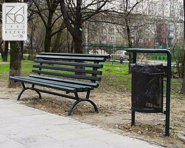 park benches, municipal litter bins